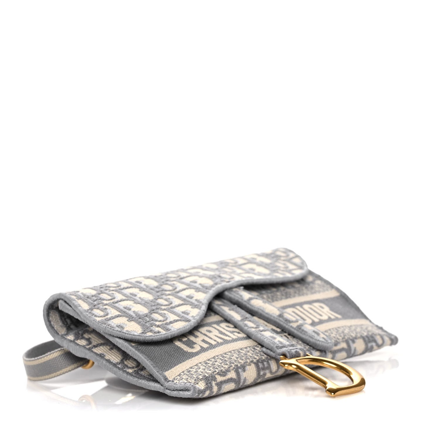 Oblique Slim Saddle Pouch Grey