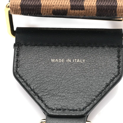 Fendi Jacquard Ribbon Vitello King FF Adjustable Strap You Fango Marrone Black 4 of 4