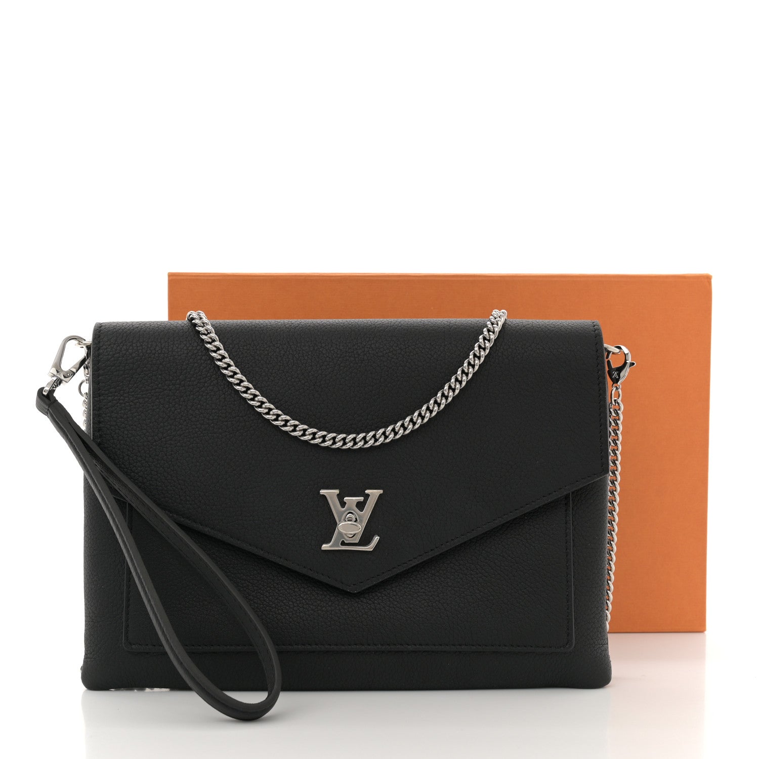 Louis Vuitton Soft Calfskin My Lockme Chain Pochette Black 10 of 10