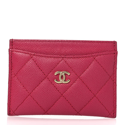 Chanel Caviar Quilted Card Holder Dark Pink 1 of 11
