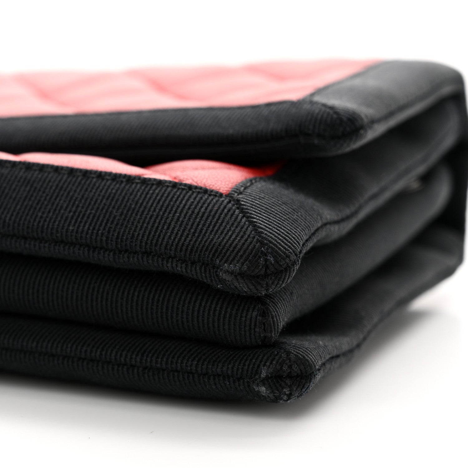 Chanel Lambskin Grosgrain Quilted Flap Red Black 10 of 17