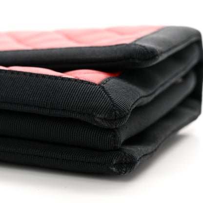 Chanel Lambskin Grosgrain Quilted Flap Red Black 10 of 17