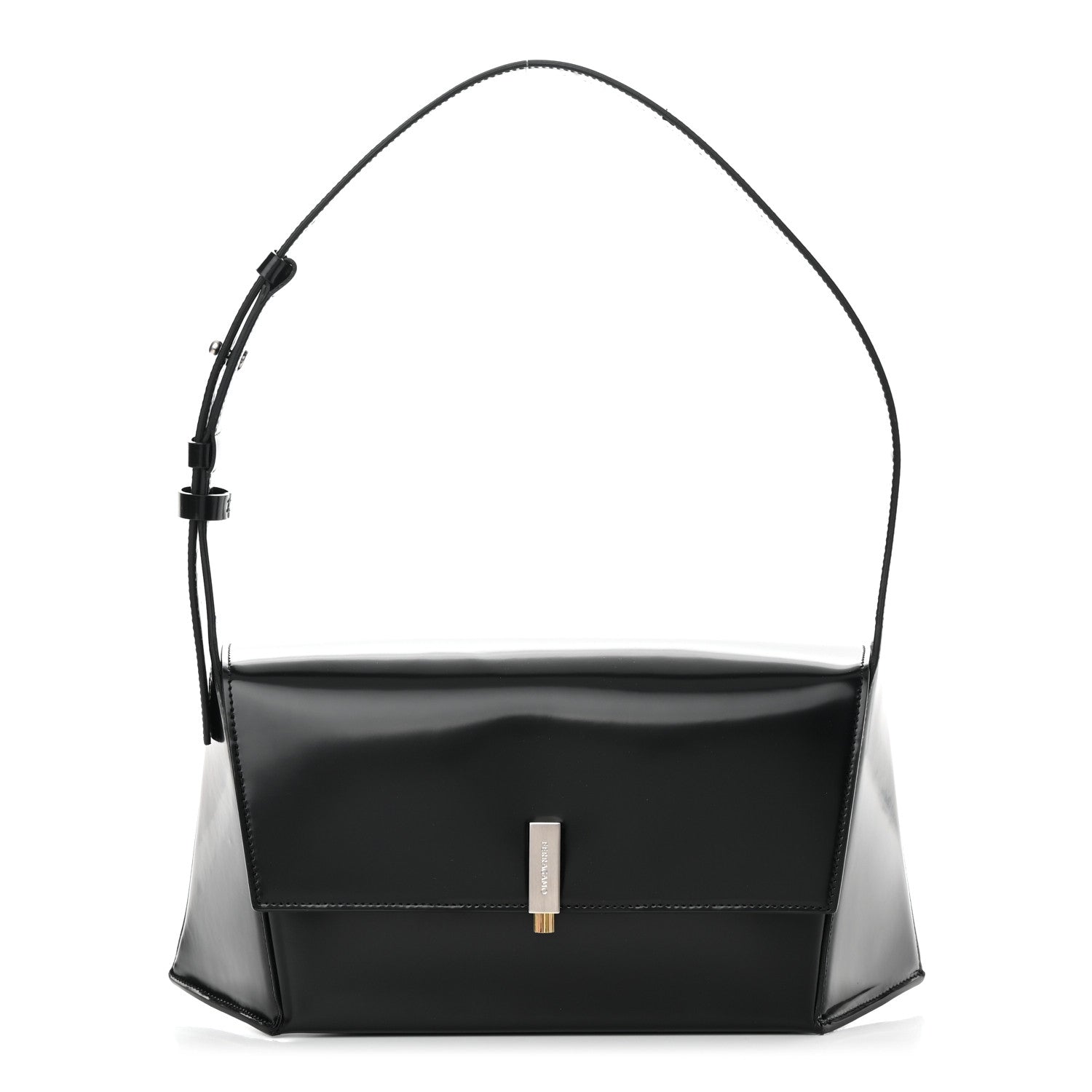 Salvatore Ferragamo Calfskin Geometric Shoulder Bag Black 1 of 11