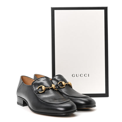 Gucci Goatskin Womens Horsebit Mid-Heel Loafers 37 Black 10 of 10