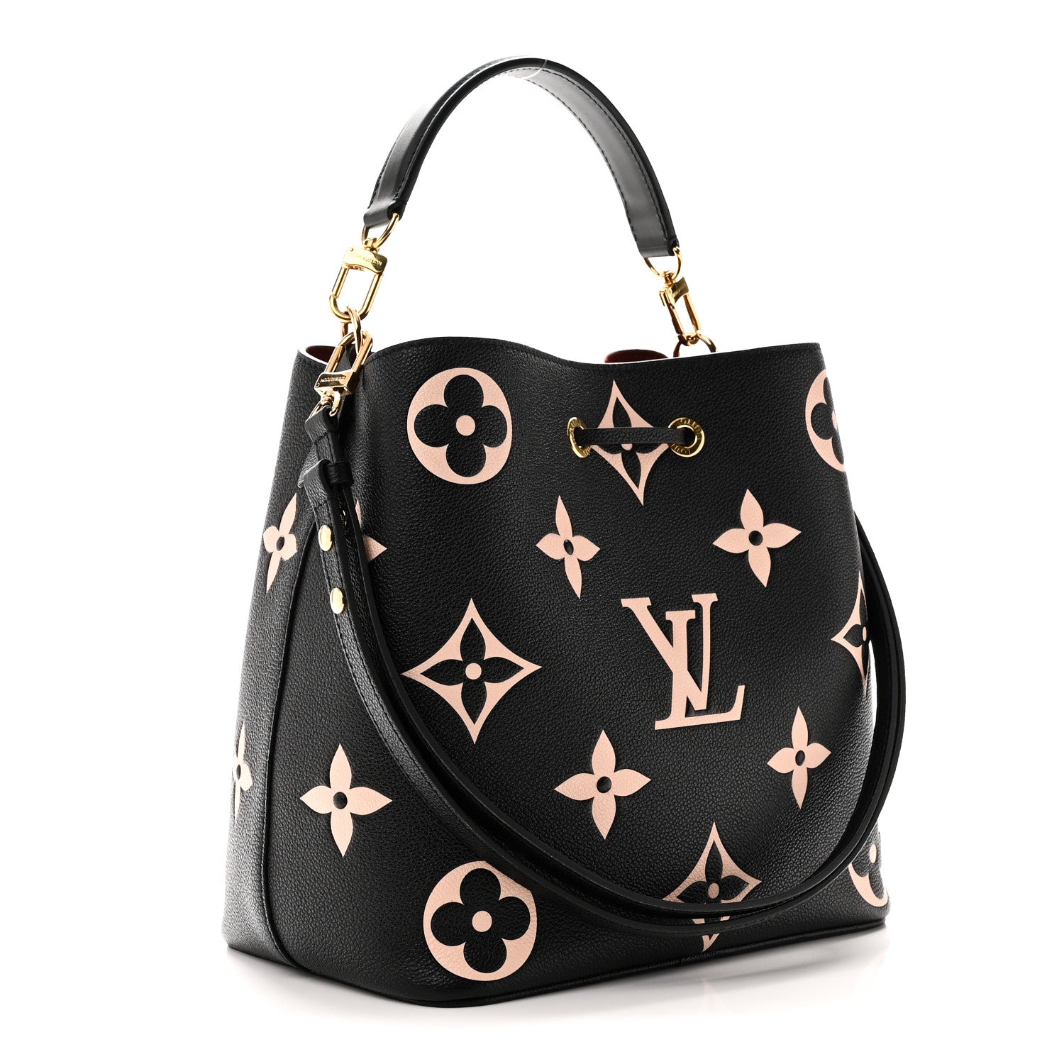 Louis Vuitton Empreinte Monogram Giant Neonoe MM Black Beige 3 of 9