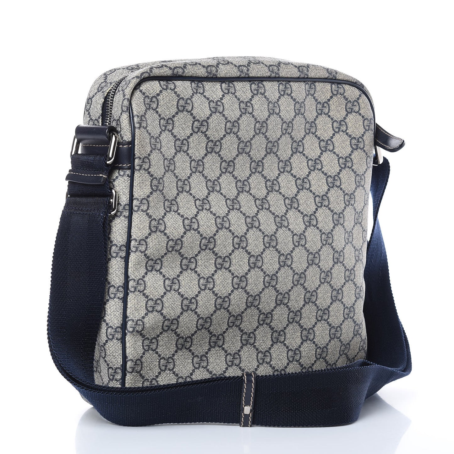 GG Plus Monogram Selleria Calfskin Medium Messenger Bag Beige Blue