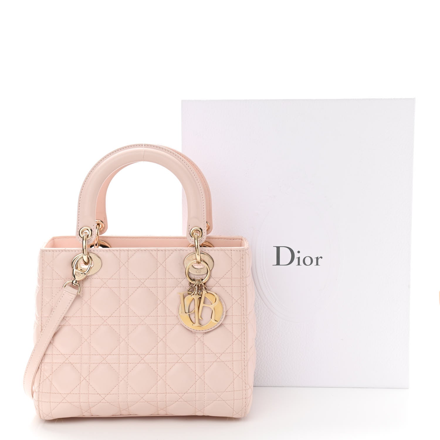 Christian Dior Lambskin Cannage Medium Lady Dior Light Pink 13 of 13
