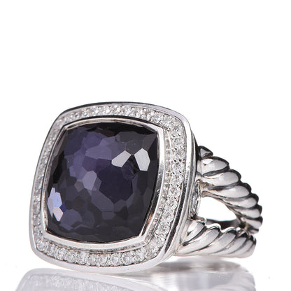 David Yurman Sterling Silver Diamond Black Orchid 14mm Albion Ring 54 7 3 of 5