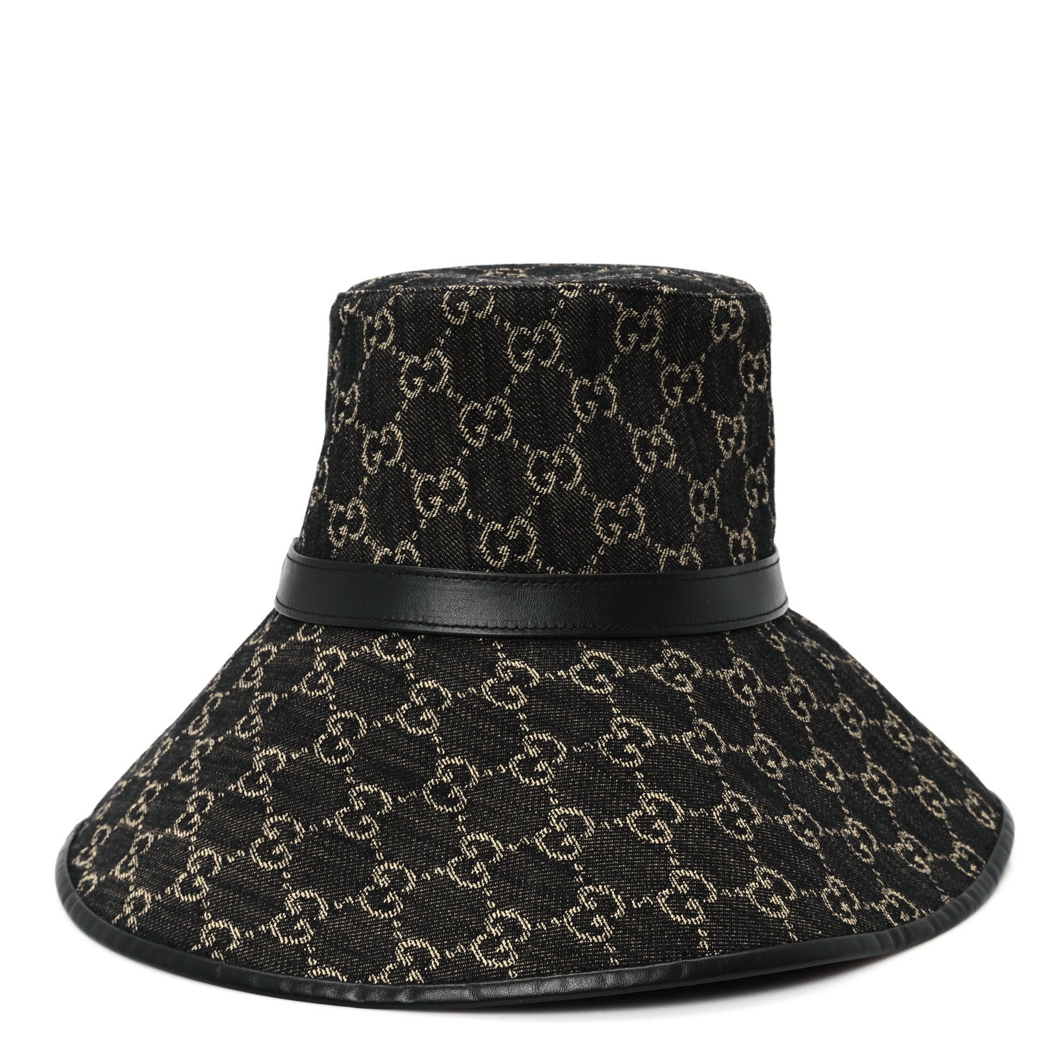 Gucci Monogram Wide Brim Hat M Black 5 of 9