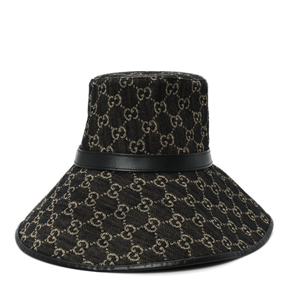 Gucci Monogram Wide Brim Hat M Black 5 of 9