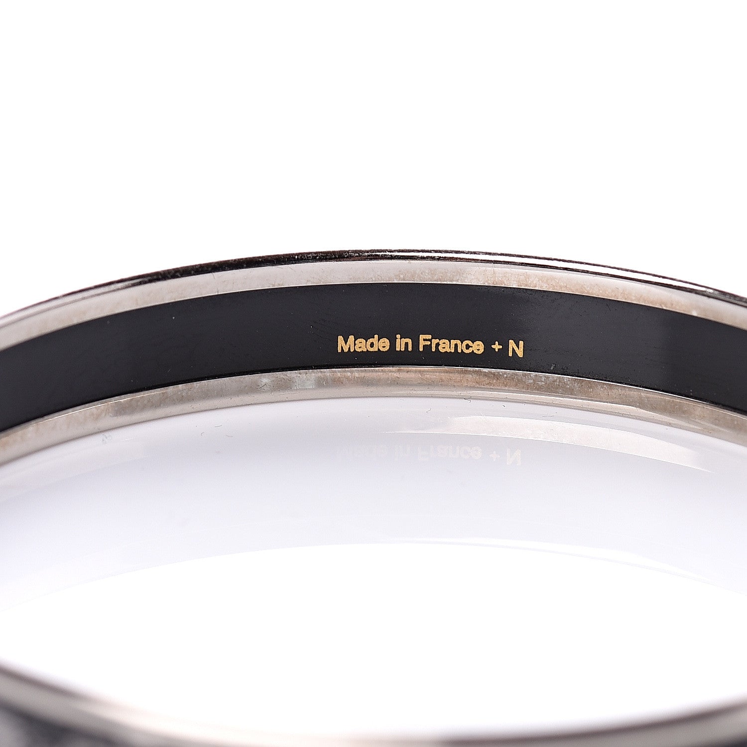 Hermes Enamel Printed Narrow Grand Apparat Bracelet 65 Black 4 of 5