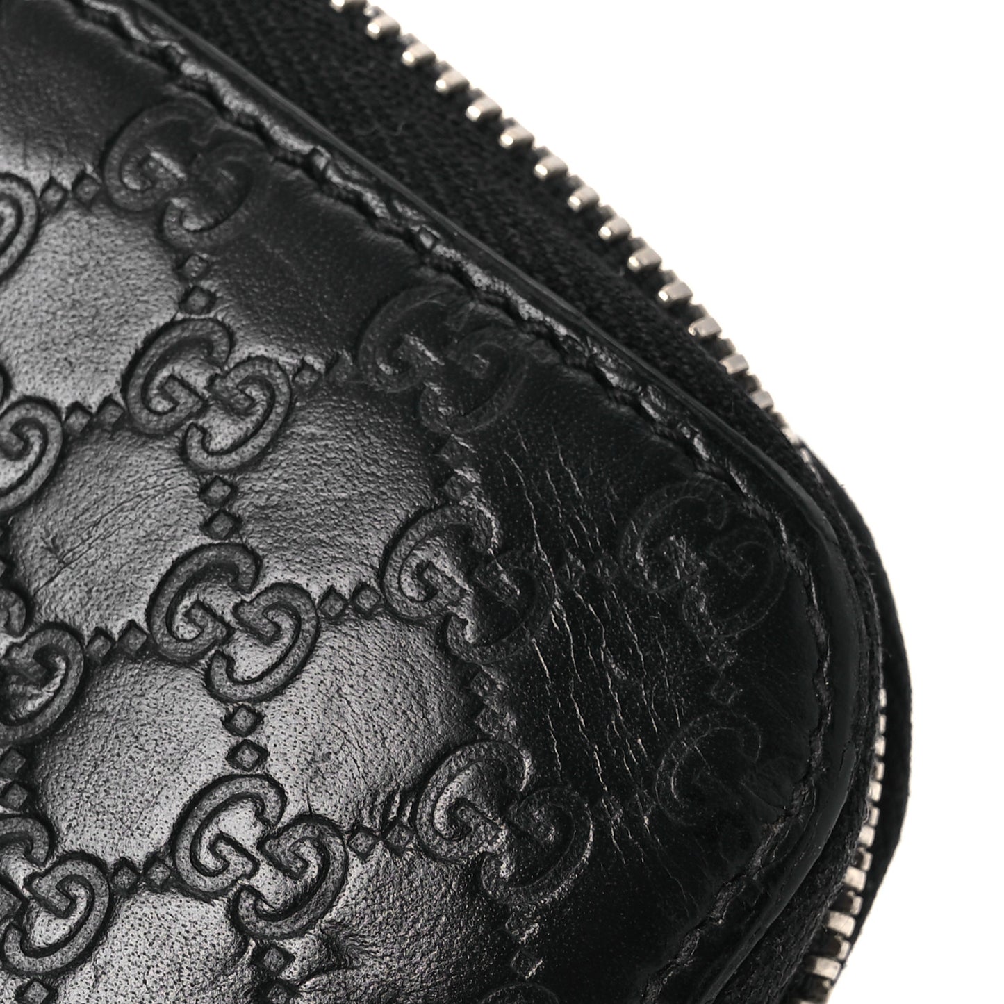 Microguccissima Zip Around Wallet Black