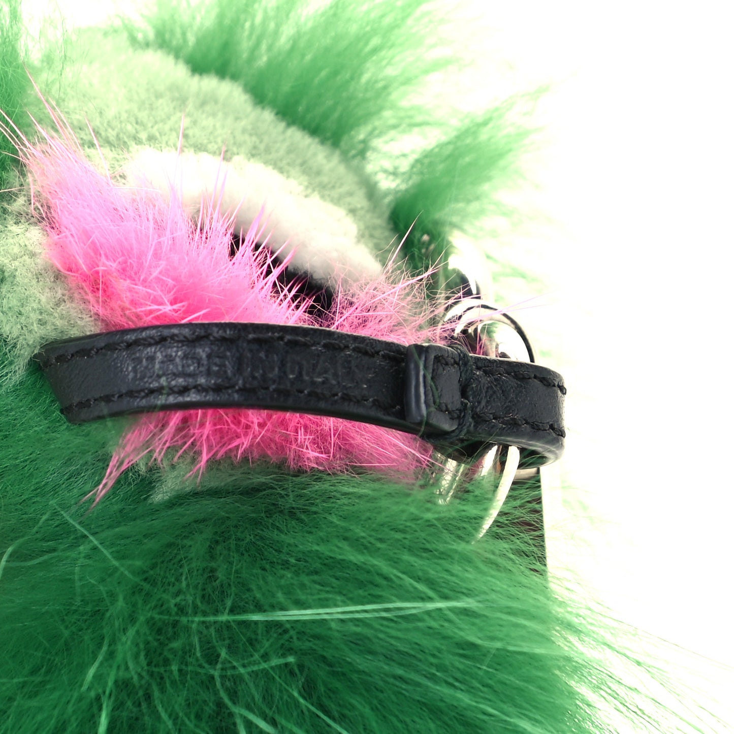 Fox Mink Rabbit Fur Vitello Dolce Minty Mini Monster Bag Bug Charm Jade Multicolor