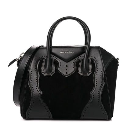 Givenchy Calfskin Suede Brogue Small Antigona Black 1 of 10