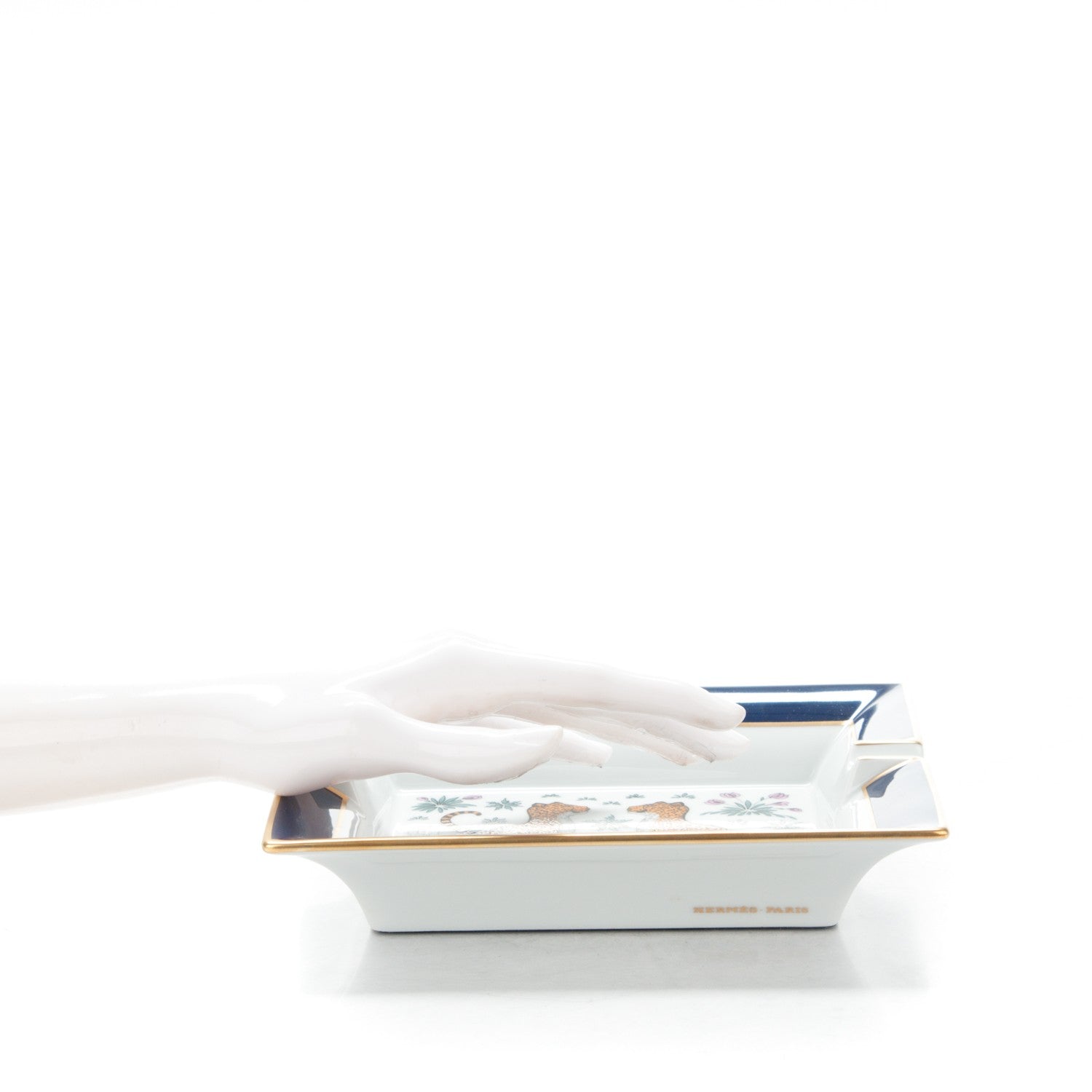 Hermes Porcelain Printed Les Leopards Ashtray 2 of 5