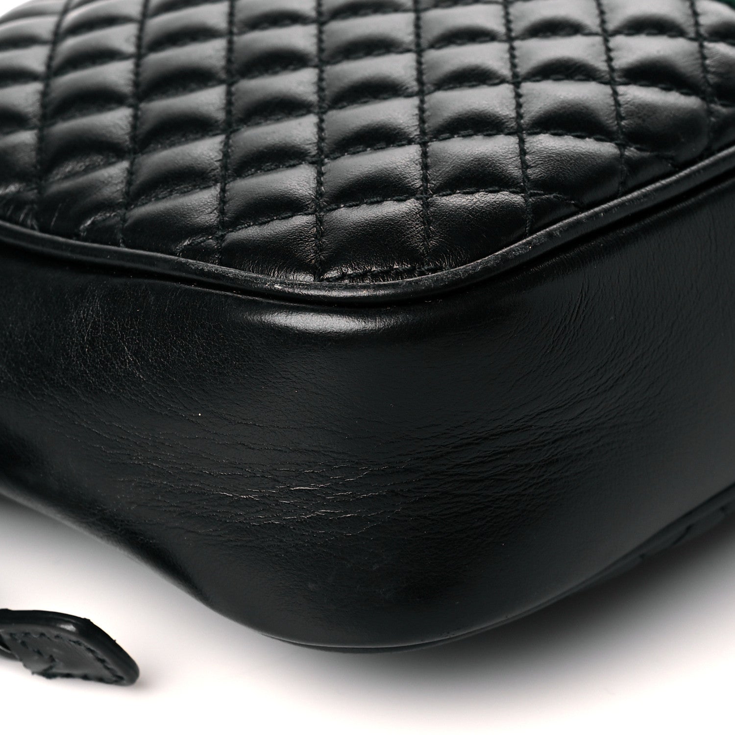 Gucci Calfskin Web Trapuntata Small GG Shoulder Bag Black 9 of 13