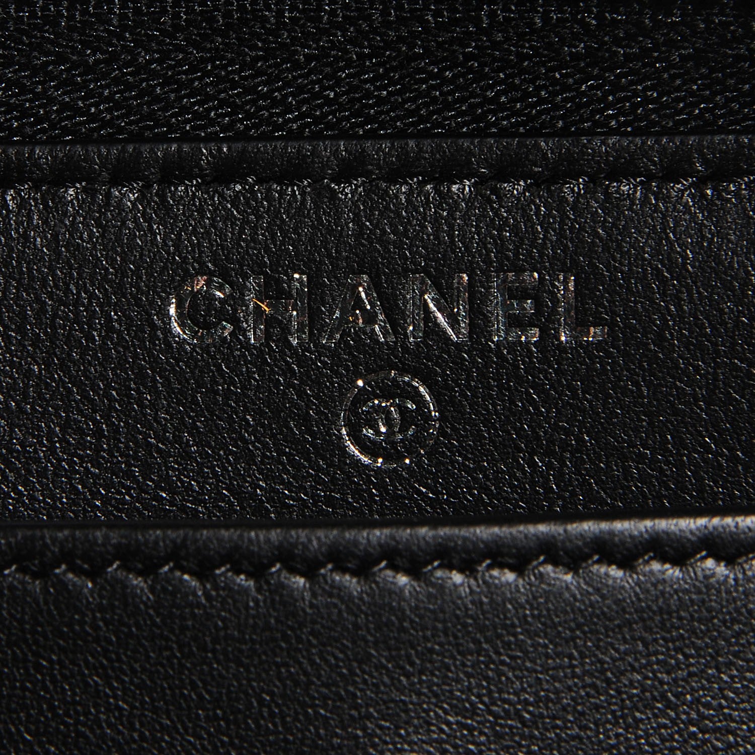 Chanel Lambskin Chevron Zip Wallet Black 6 of 9