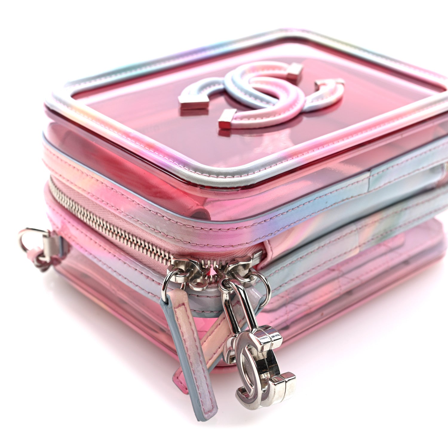 Chanel PVC Lambskin Filigree Small CC Filigree Vanity Case Pink Multicolor 9 of 10