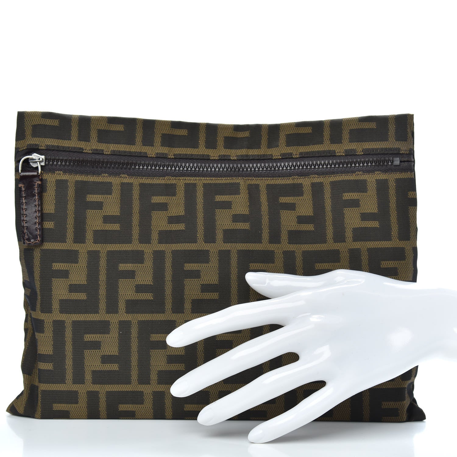 Fendi Zucca Zip Pouch Tobacco 2 of 9