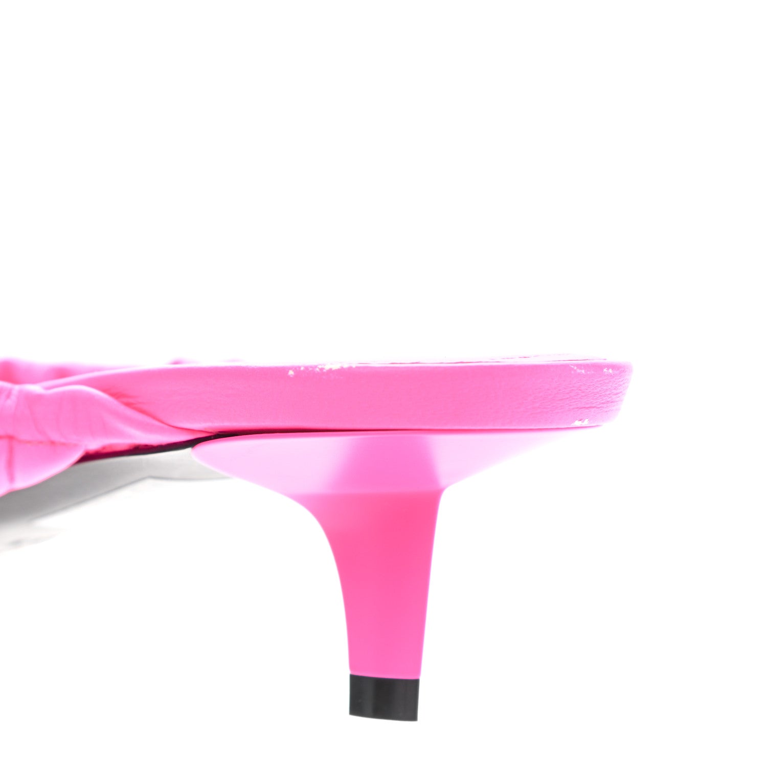 Balenciaga Smooth Nappa Pointed Toe Scrunch Knife 40mm Mules 38.5 Fluo Pink 9 of 12