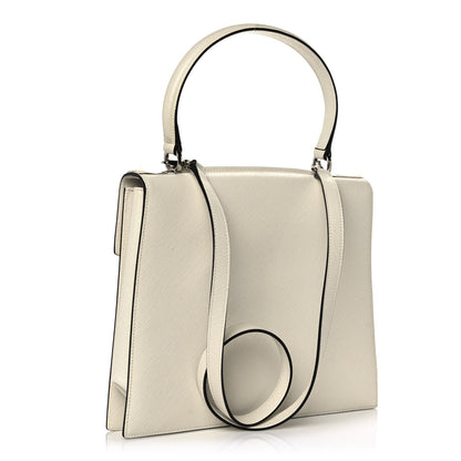 Salvatore Ferragamo Calfskin Gancini 2-Way Top Handle Bag Ivory 3 of 9