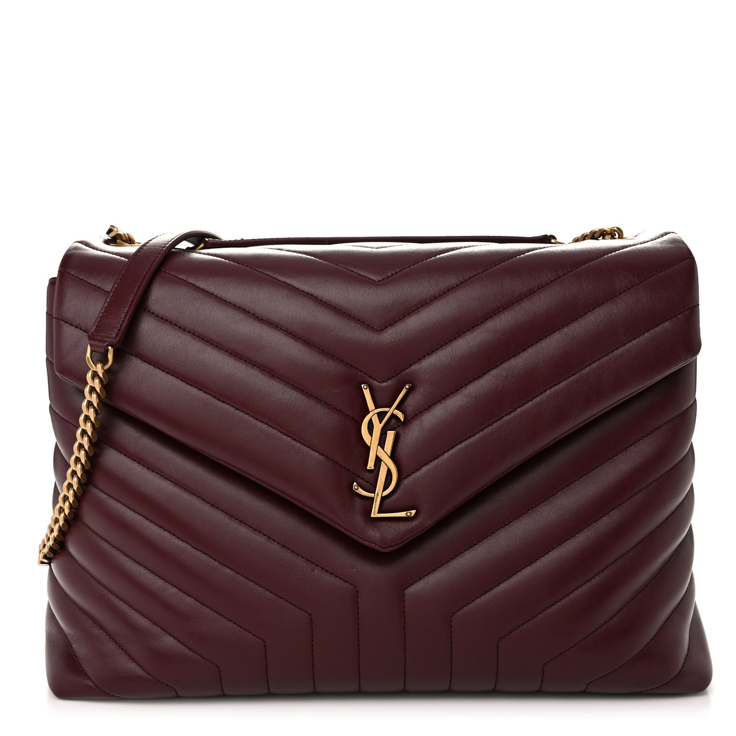 Calfskin Y Quilted Monogram Large Loulou Chain Satchel Palissandre