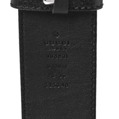 Gucci Textured Dollar Calfskin Nickel Double G 40mm Belt 70 28 Black 4 of 6