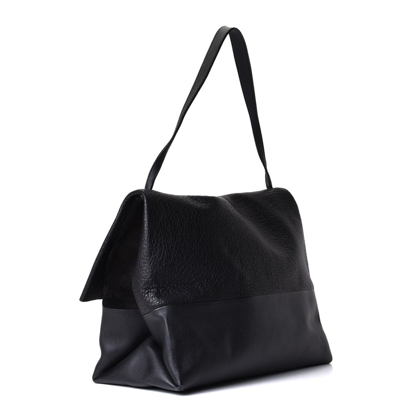 Shrunken Lambskin All Soft Shoulder Bag Black