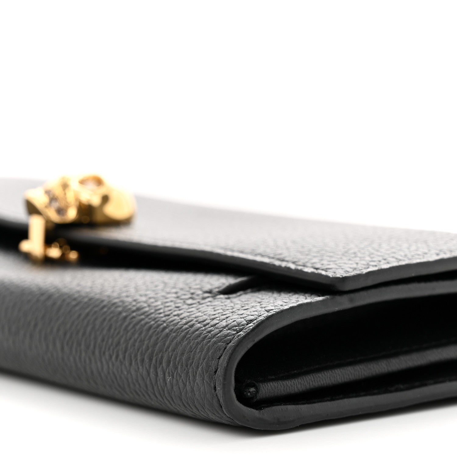 Alexander McQueen Pebbled Calfskin Skull Wallet on Chain Black 10 of 13
