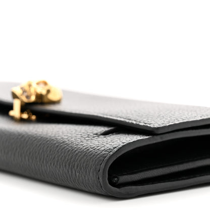Alexander McQueen Pebbled Calfskin Skull Wallet on Chain Black 10 of 13
