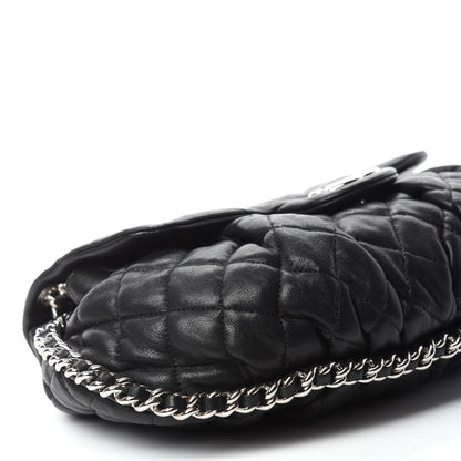 Chanel Washed Lambskin Quilted Mini Chain Around Flap Black 6 of 13