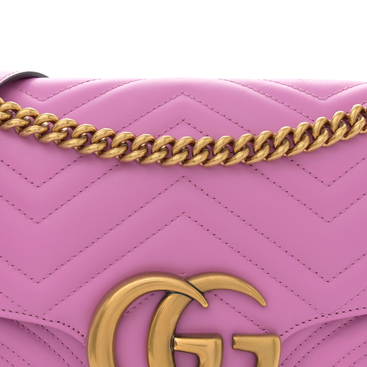 Gucci Calfskin Matelasse Medium GG Marmont Shoulder Bag Candy Mousse 8 of 11