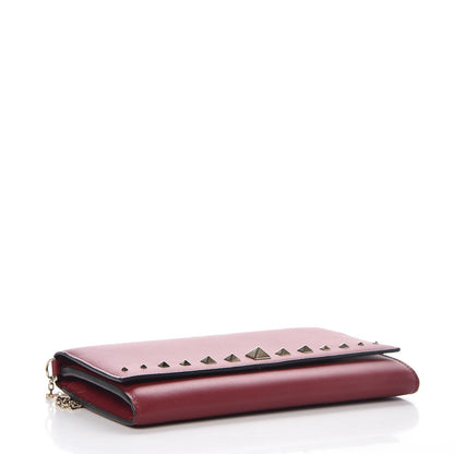 Valentino Garavani Vitello Rockstud Crossbody Wallet On Chain Rubino 4 of 8