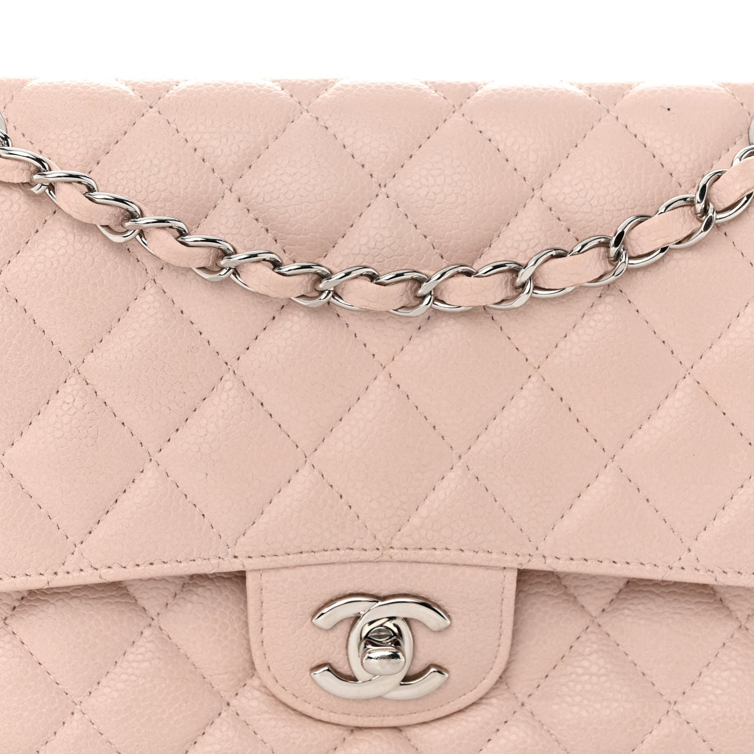 Chanel Caviar Quilted Medium Double Flap Light Pink 8 of 13