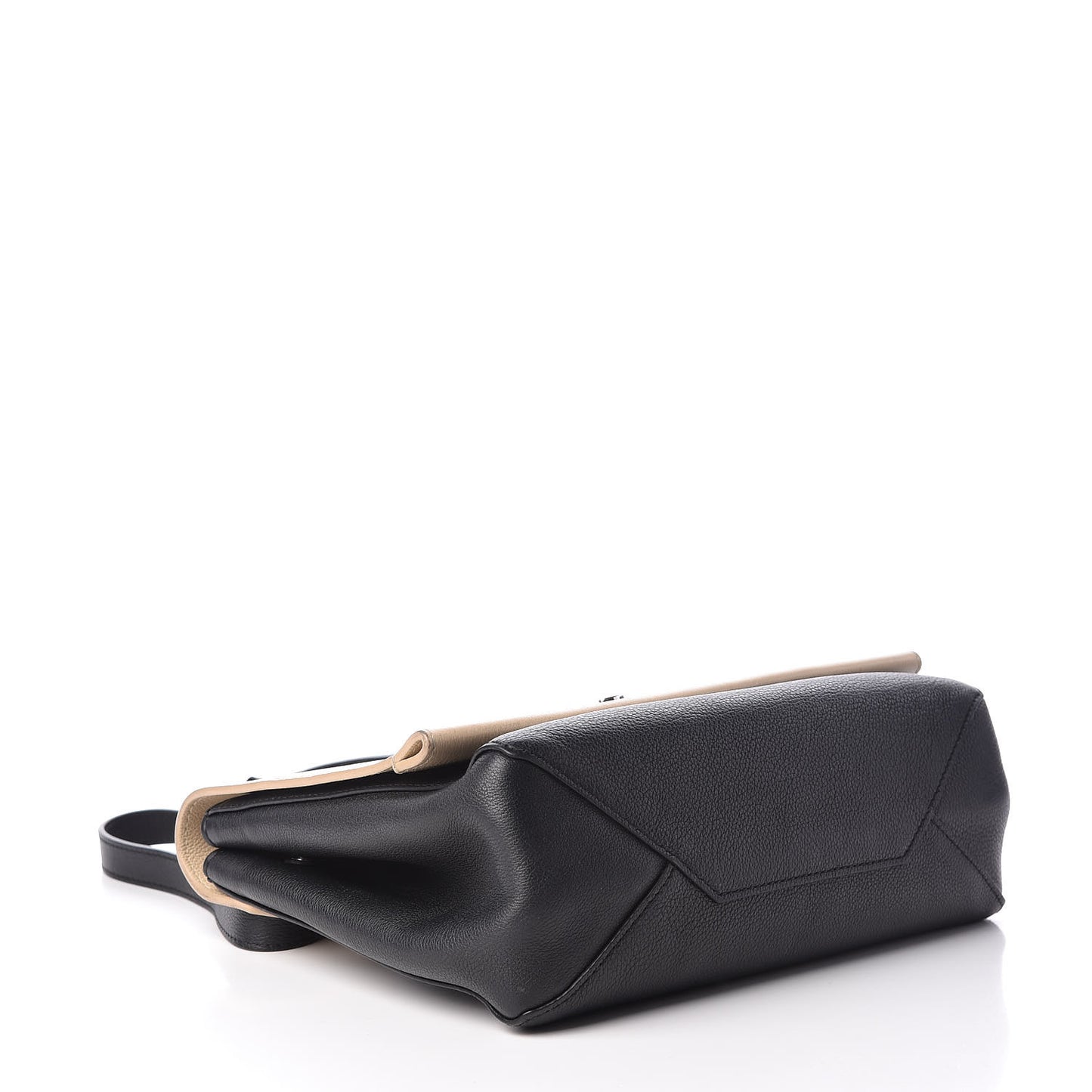 Soft Calfskin Lockme II Top Handle Vanille Black