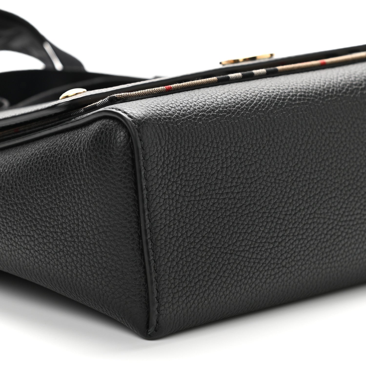 Burberry Grainy Calfskin Vintage Check Note Crossbody Bag Black 7 of 9