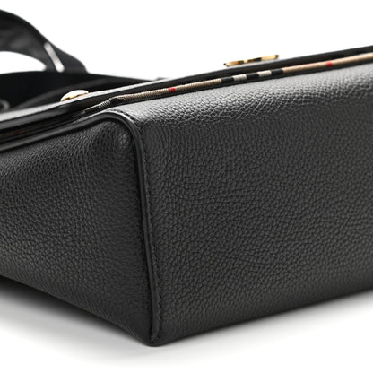 Burberry Grainy Calfskin Vintage Check Note Crossbody Bag Black 7 of 9