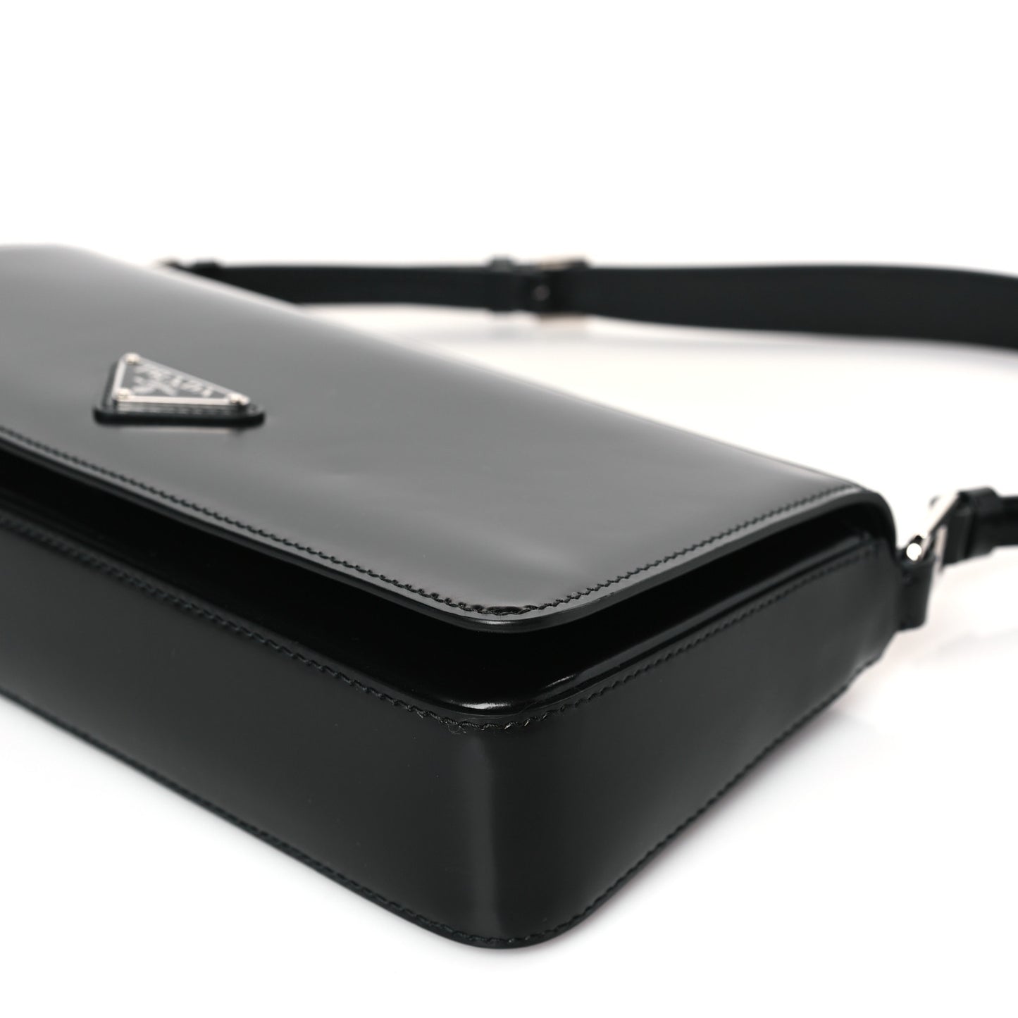 Spazzolato Femme Flap Shoulder Bag Black