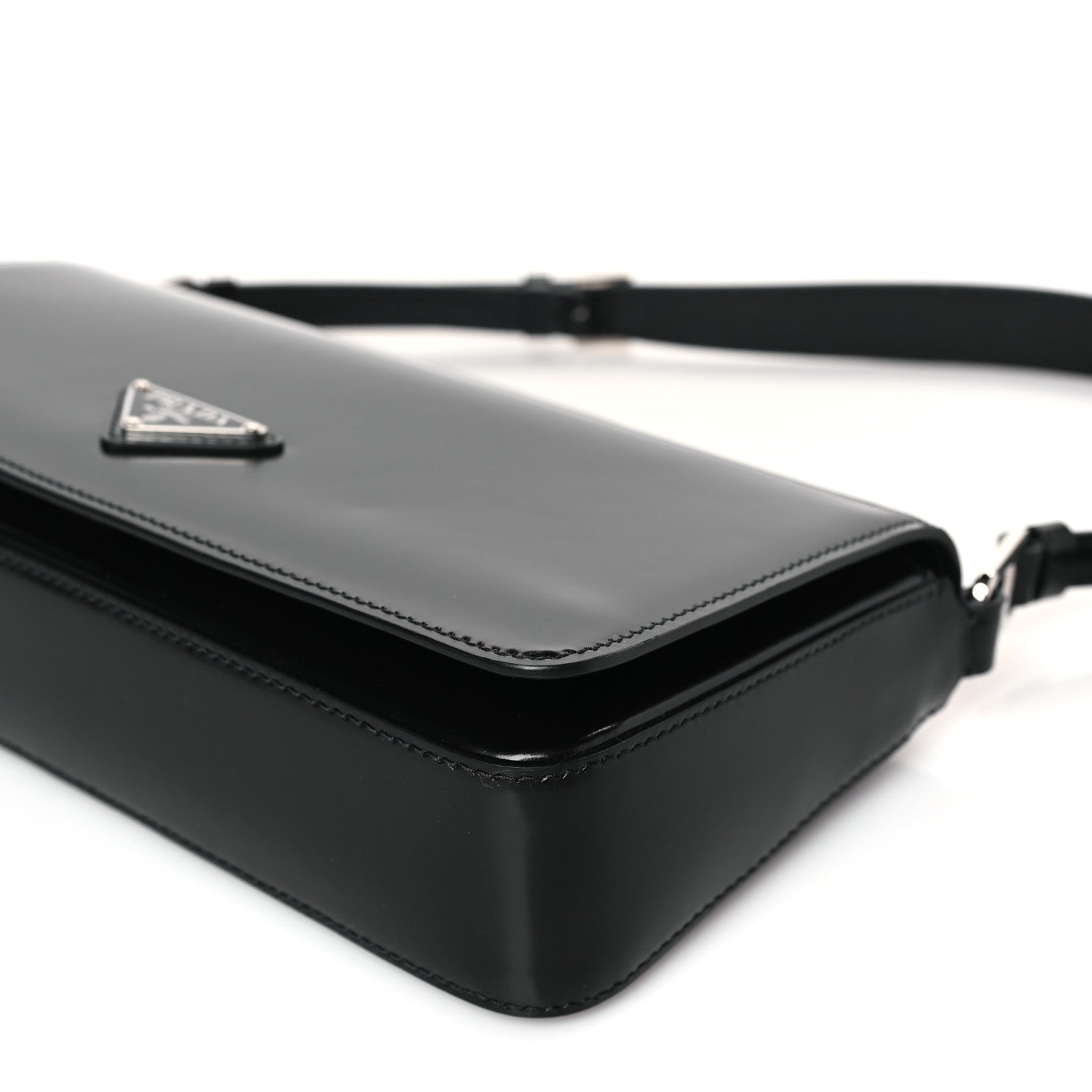 Prada Spazzolato Femme Flap Shoulder Bag Black 8 of 8
