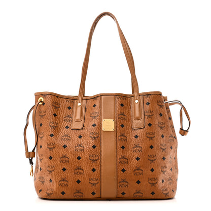 MCM Visetos Medium Liz Reversible Shopper Tote Cognac 1 of 15