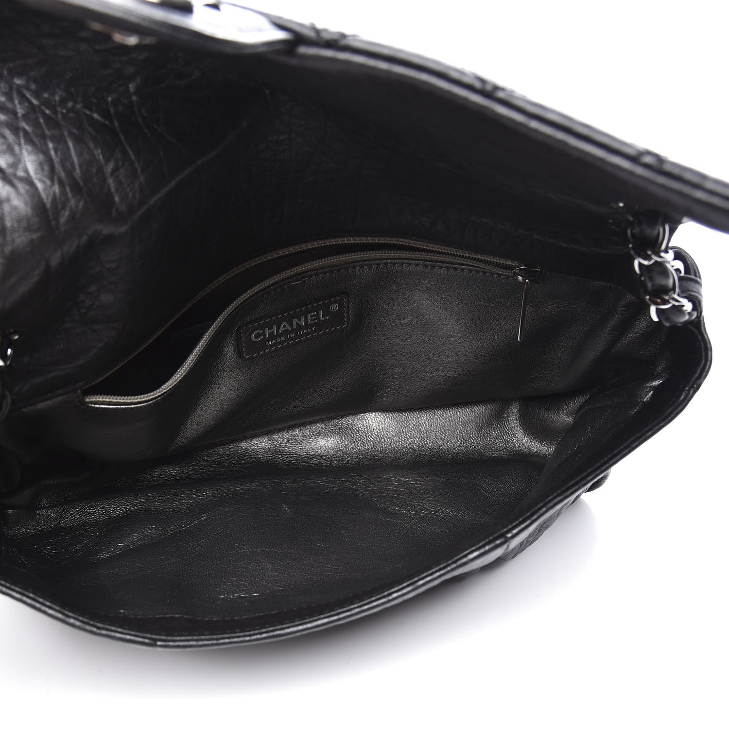 Chanel Distressed Lambskin Lady Braid Flap Black 4 of 10