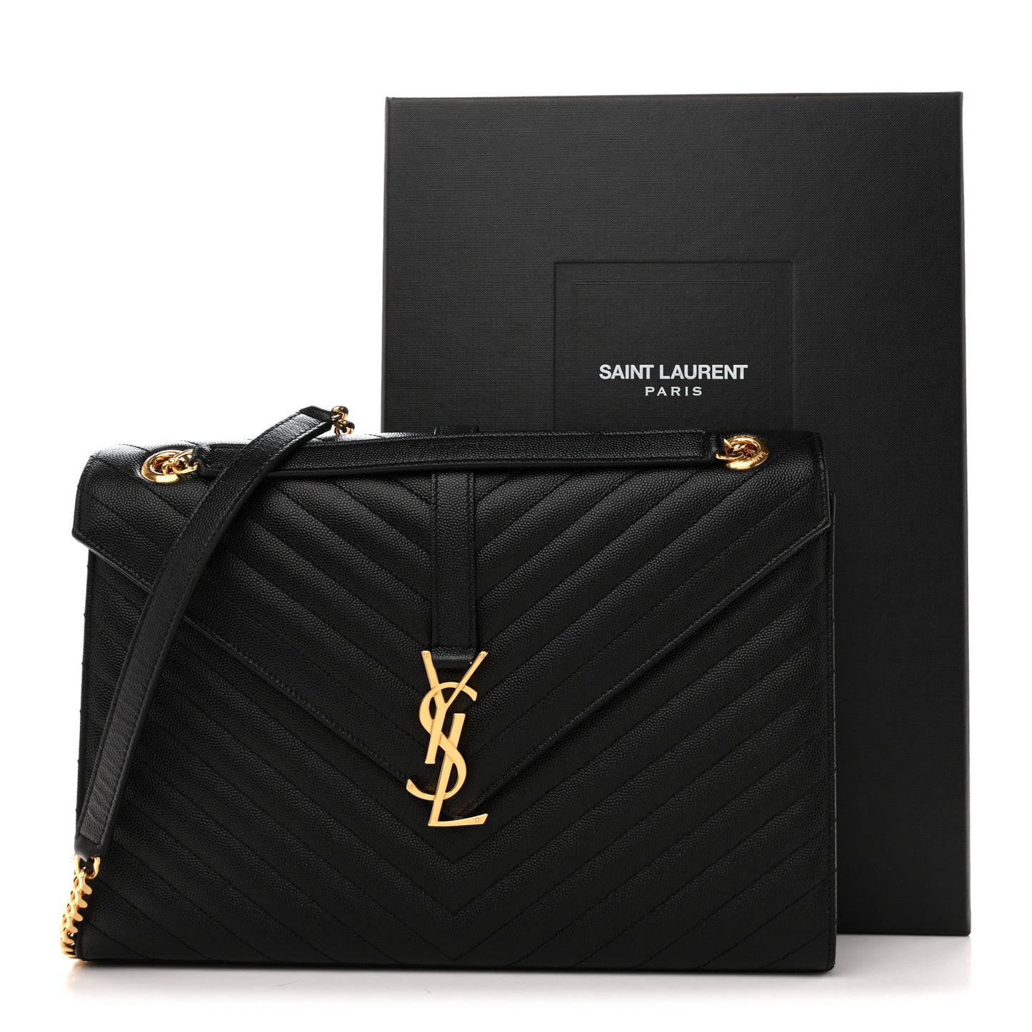 Grain De Poudre Matelasse Chevron Large Monogram Satchel Black
