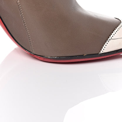 Christian Louboutin Calfskin Calamijane Booty 100 Ankle Boots 39.5 Majestic Silver 17 of 19