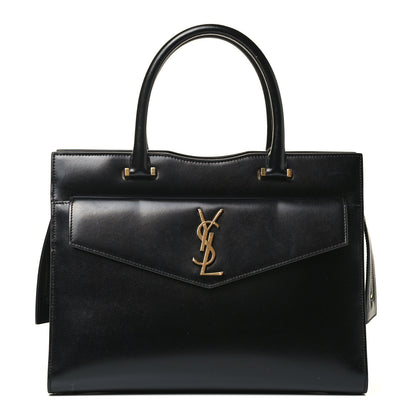 Saint Laurent Shiny Calfskin Medium Uptown Tote Black 1 of 4