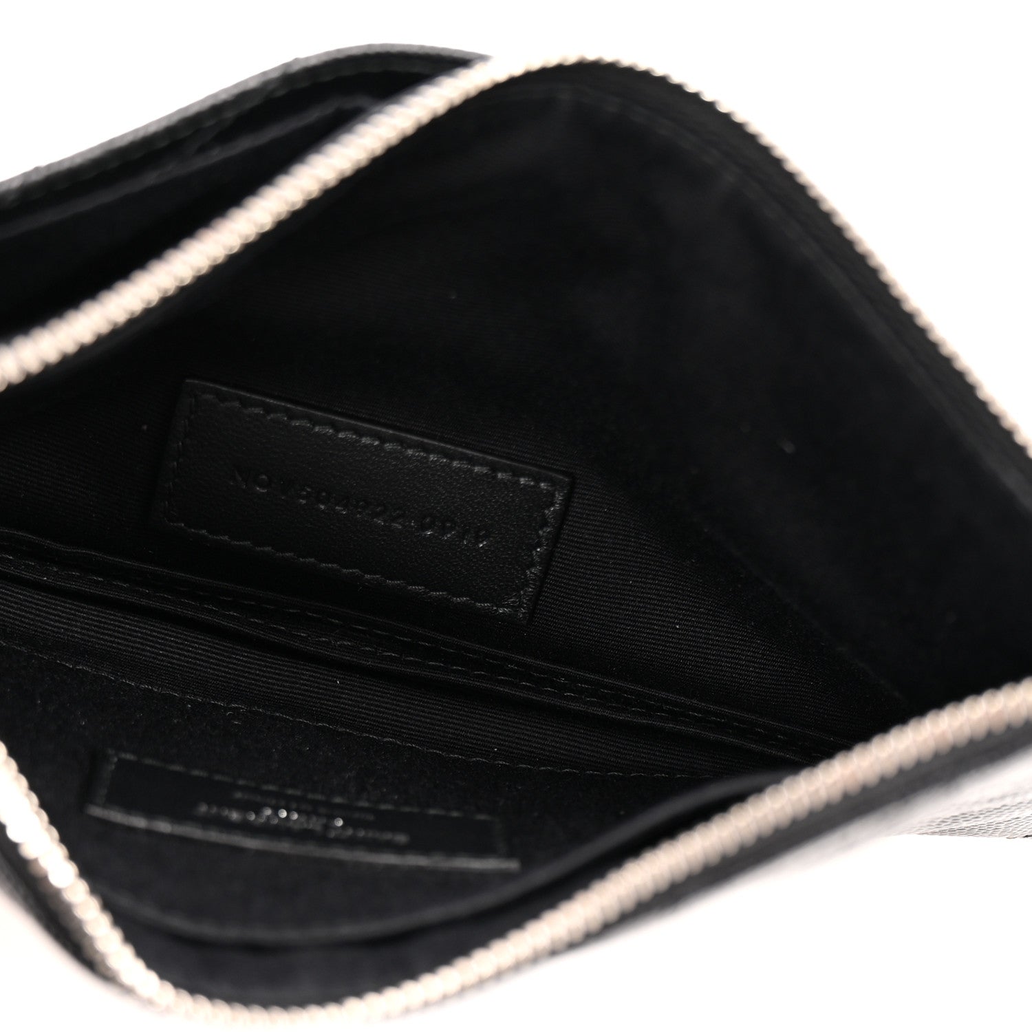 Saint Laurent Grain De Poudre Chevron Monogram Bill Pouch Black 5 of 7