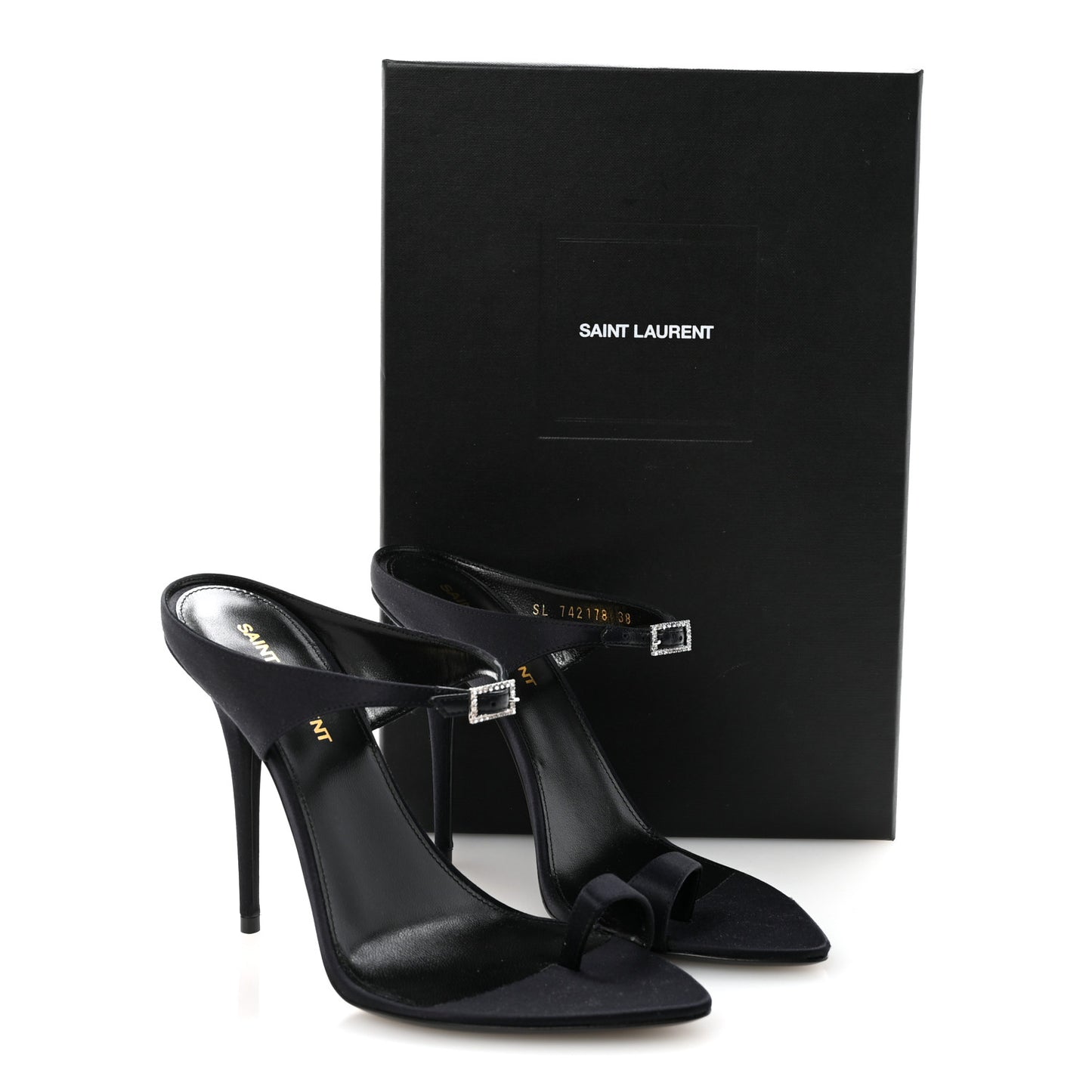 Crepe Satin Dive Mule Sandals 38 Patriot Navy