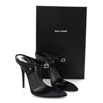 Saint Laurent Crepe Satin Dive Mule Sandals 38 Patriot Navy 10 of 10