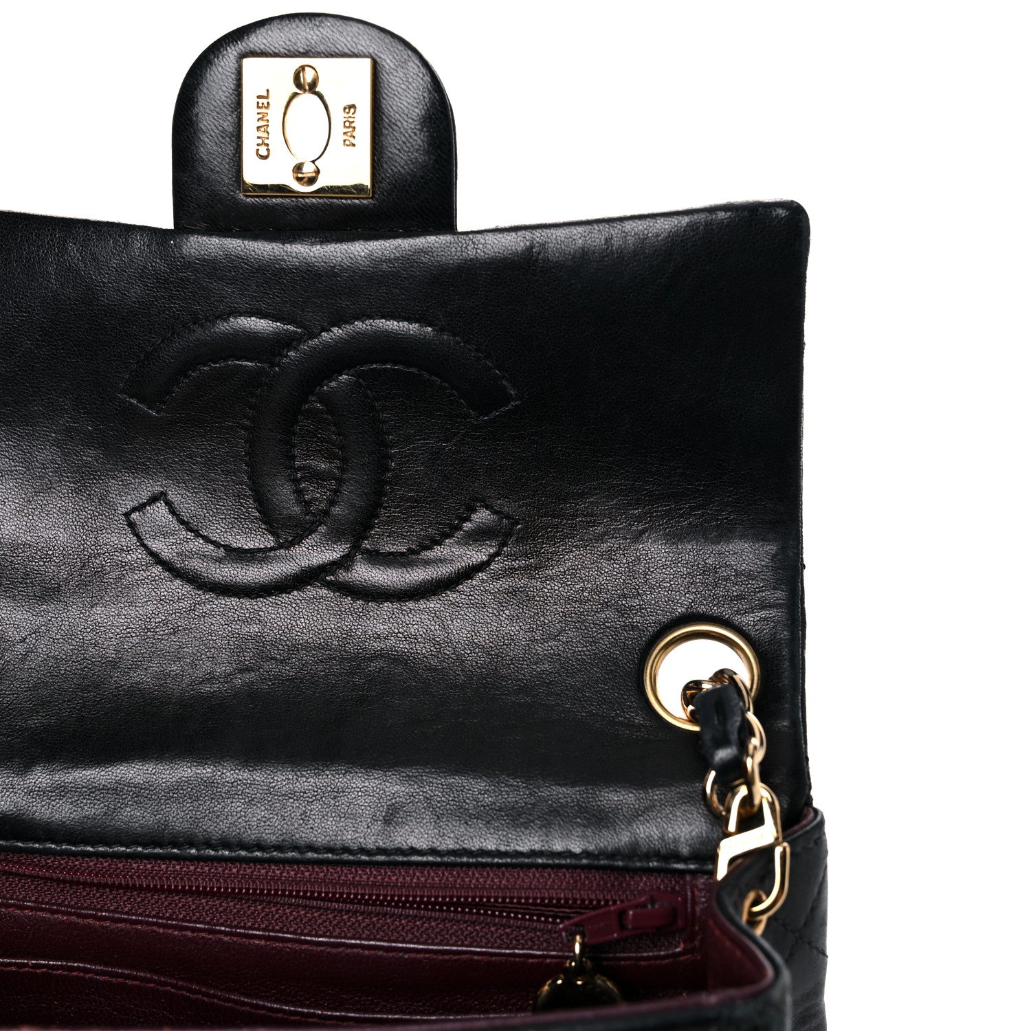 Chanel Lambskin Quilted Mini Square Flap Bag Black 15 of 28