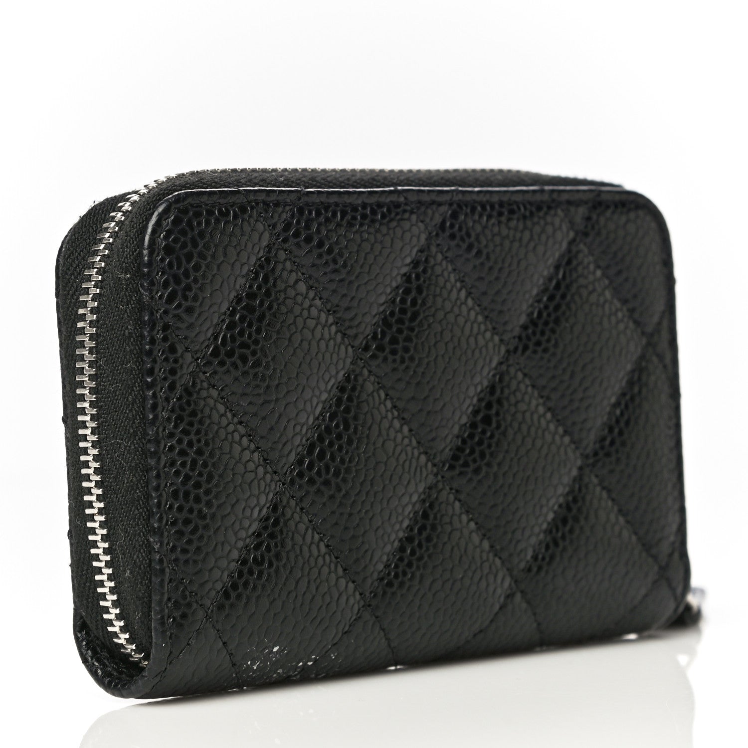 Chanel Caviar Quilted Zip Coin Purse Black 4 of 14