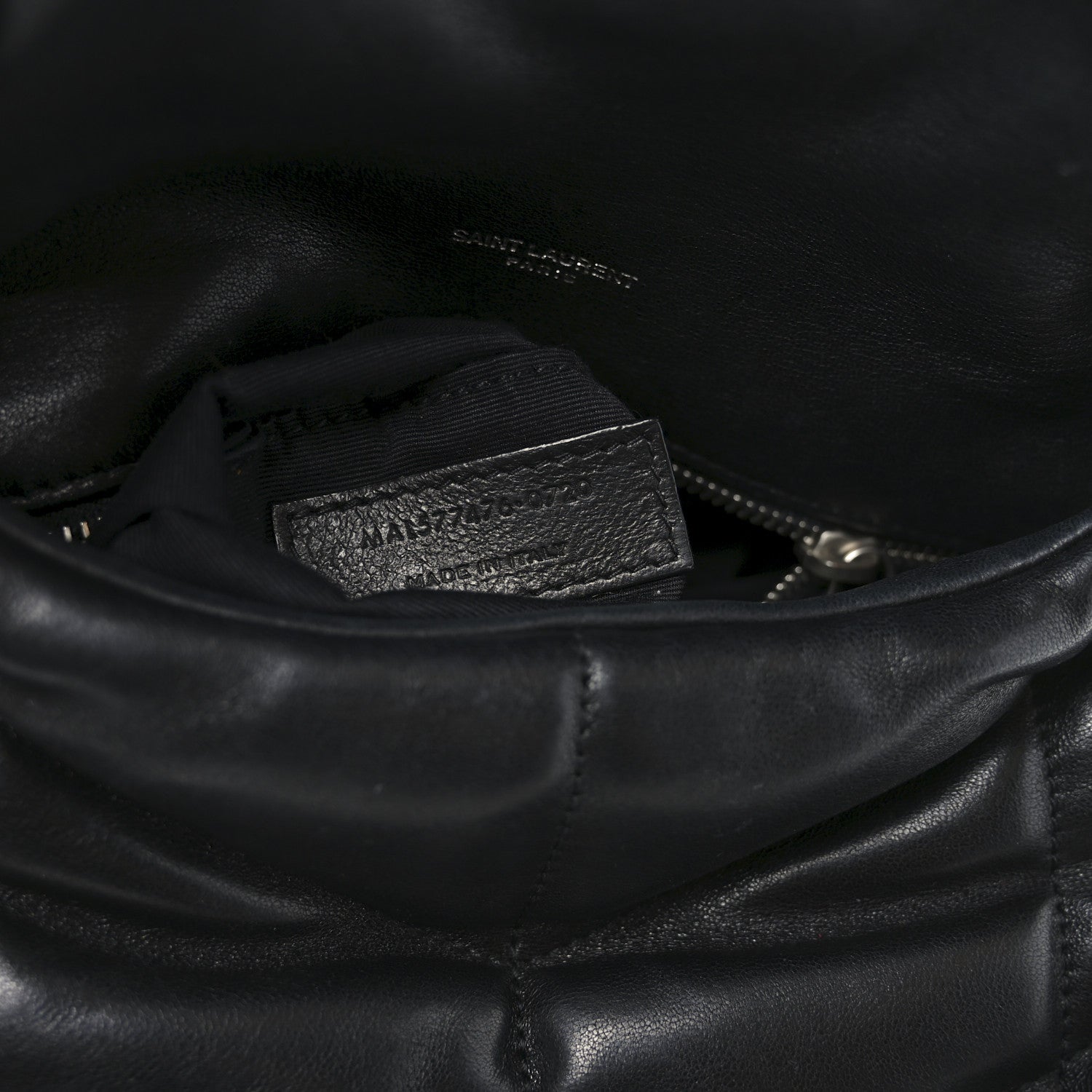 Saint Laurent Lambskin Quilted Small Loulou Puffer Monogram Chain Satchel Black 7 of 10